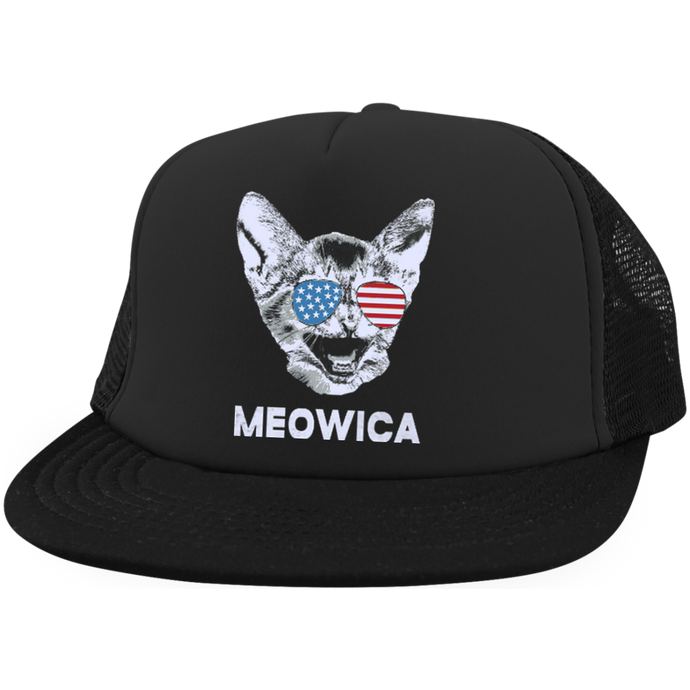 Meowica USA American Flag Cat - July 4 Hat with Snapback