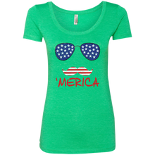 Funny Cute "'Merica" American Flag with Mustache Mens / Womens Tshirt