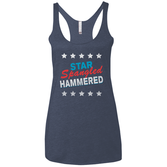 Star Spangled Hammered July 4 Women's Racerback Tank