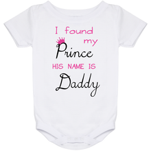 Cute "I Found My Prince His Name Is Daddy" Baby Onesie Bodysuit or Tee Perfect for Fathers Day