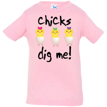 Chicks Dig Me Cute Easter Infant Tshirt 3322 Rabbit Skins Infant Jersey T-Shirt