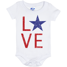 Super Cute Red, White, and Blue American Flag Star "LOVE" Onesie Bodysuit, Infant Tee, or Toddler Tee