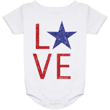 Super Cute Red, White, and Blue American Flag Star "LOVE" Onesie Bodysuit, Infant Tee, or Toddler Tee