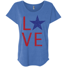 USA "Love" Red, White, and Blue America Flag Star Women's Tank - perfect cute July 4 shirt