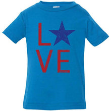 Super Cute Red, White, and Blue American Flag Star "LOVE" Onesie Bodysuit, Infant Tee, or Toddler Tee