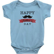 Cute Happy Father's Day Onesie Bodysuit or Infant / Toddler Tee with Mustache