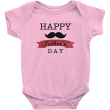 Cute Happy Father's Day Onesie Bodysuit or Infant / Toddler Tee with Mustache