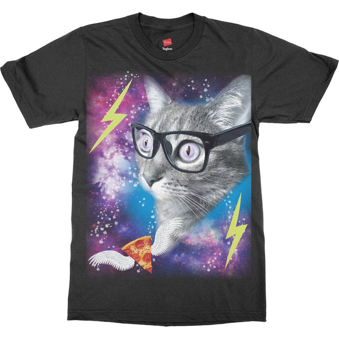 Funny Cat in Outer Space Mens Shirt