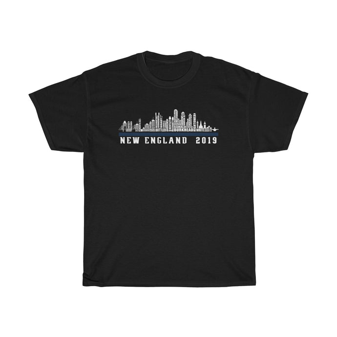 2019 New England Players Roster Skyline Unisex Heavy Cotton Tee