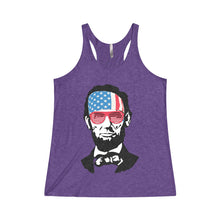 Abraham Lincoln July 4 Women's Tri-Blend Racerback Tank