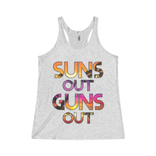 Suns Out Guns Out Next Level Tri-Blend Racerback Tank