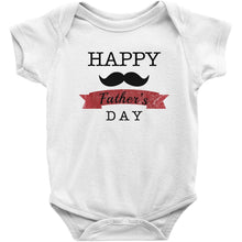 Cute Happy Father's Day Onesie Bodysuit or Infant / Toddler Tee with Mustache