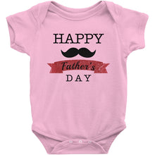 Cute Happy Father's Day Onesie Bodysuit or Infant / Toddler Tee with Mustache