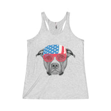 Pitbull America USA July 4 Women's Tri-Blend Racerback Tank