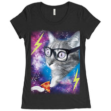 Throwback Funny Cat in Space Shirt