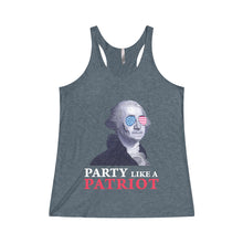 Party Like a Patriot George Washington July 4 Memorial Day Labor Day Women's Tri-Blend Racerback Tank