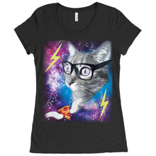Throwback Funny Cat in Space Shirt