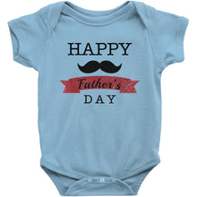 Cute Happy Father's Day Onesie Bodysuit or Infant / Toddler Tee with Mustache