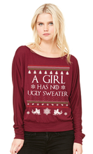 Women's All I Want for Christmas is Snow Medieval Thrones Style Off Shoulder Sweater