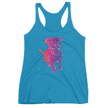 Bright, Glowing, Neon Pitbull Art Women's tank top