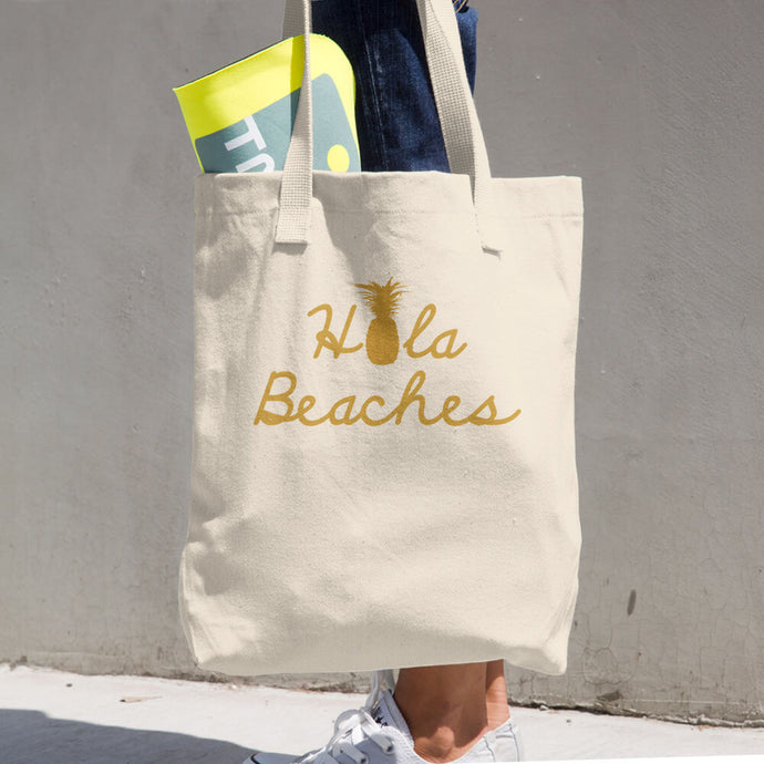 Cute Summer Hola Beaches Cotton Tote Bag