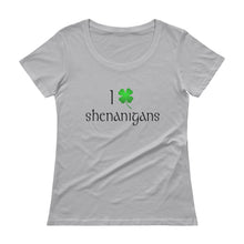 I Love Shenanigans St. Patrick's Day Ladies' Scoopneck T-Shirt