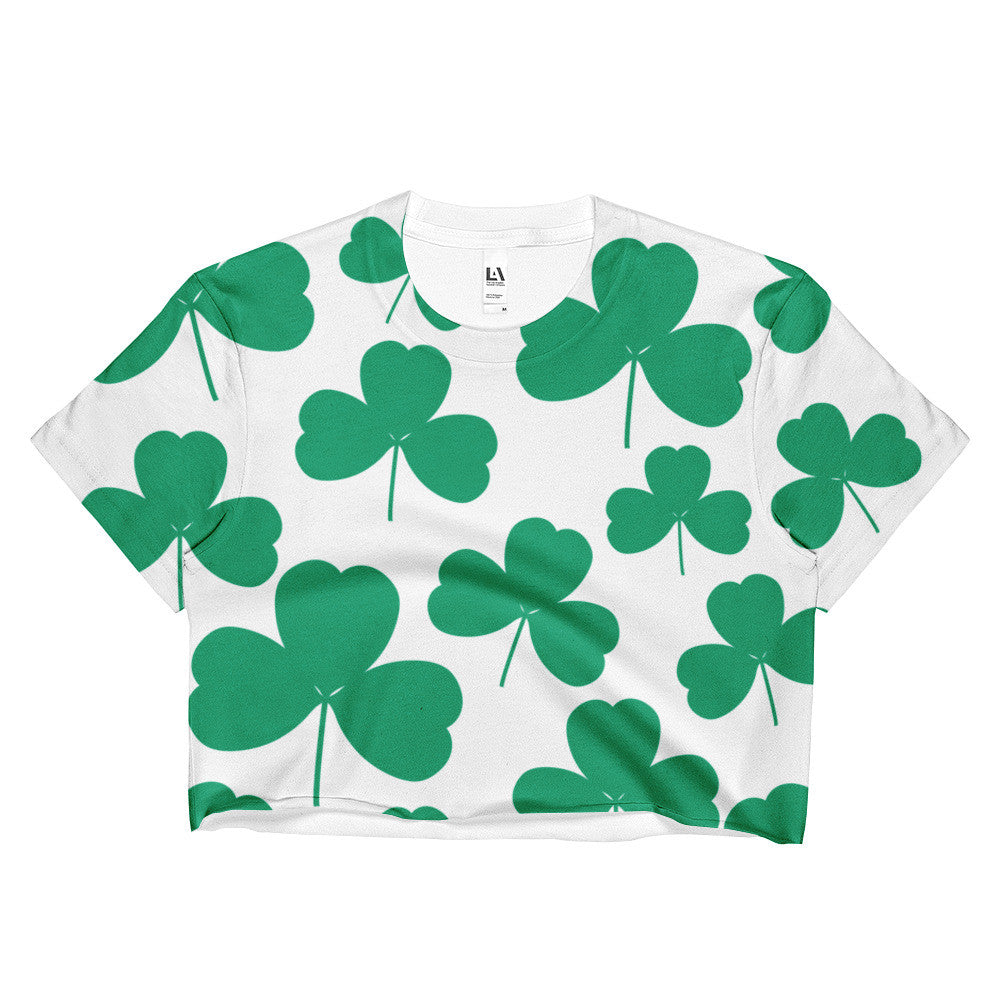 Shamrock Clover Ladies Crop Top