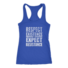 Women's Racerback Tank Respect Existence Expect Resistance