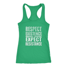 Women's Racerback Tank Respect Existence Expect Resistance