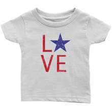 Cute Red, White, and Blue American Star "LOVE" Onesie Bodysuit, Infant Tee, or Toddler Tee