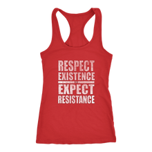 Women's Racerback Tank Respect Existence Expect Resistance