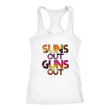 Suns Out Guns Out Funny Ladies Tank Top by Next Level